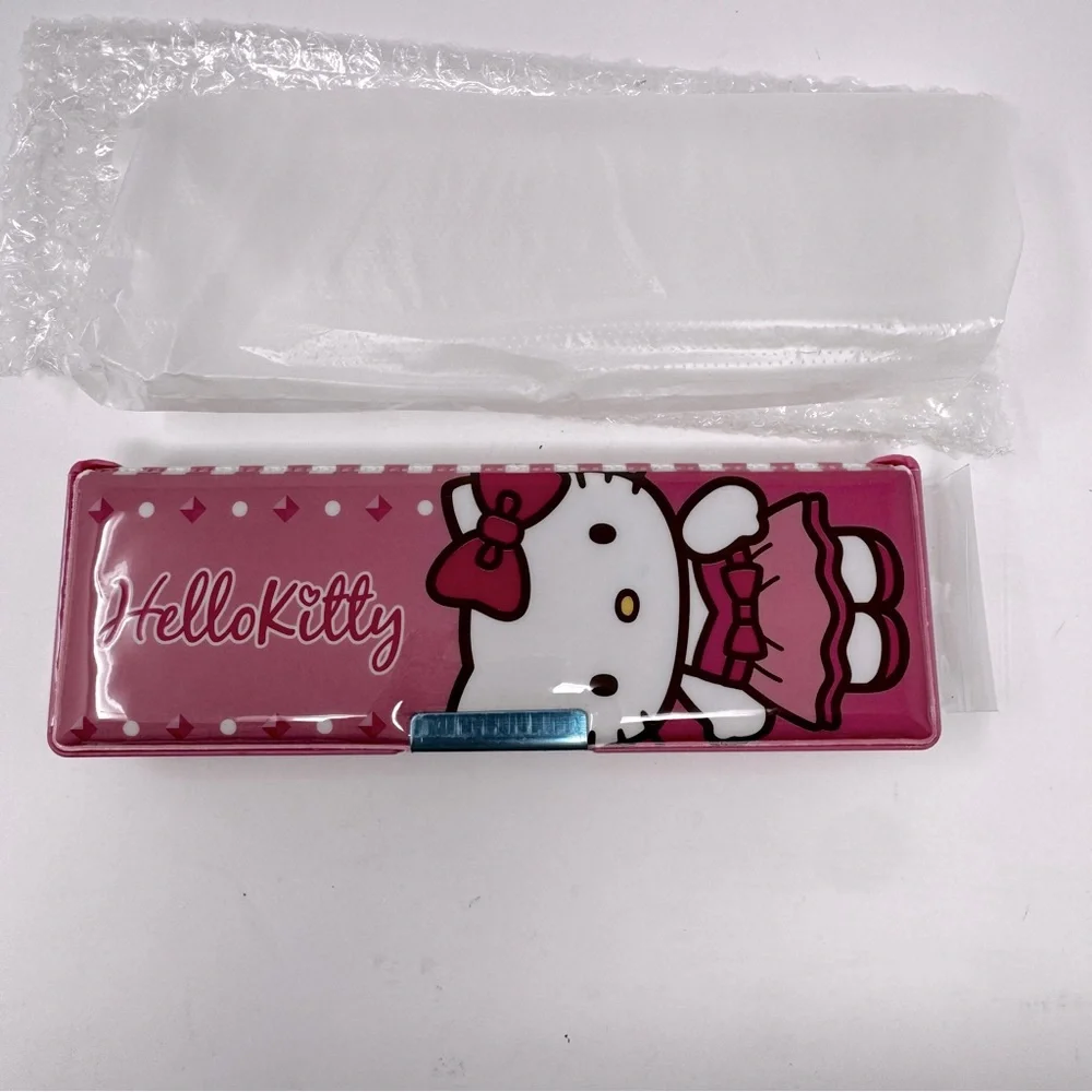 NEW 2013 Sanrio Double Sided Magnetic Hello Kitty Pencil Case Purple Vinyl NEW